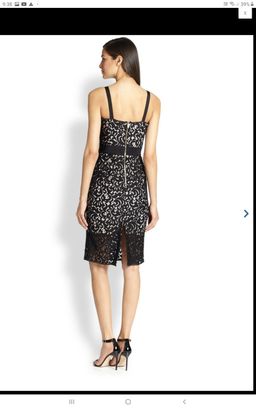 Milly Saks 5th Ave Black Lace Bustier Designer Dress black size 6 Formal for rent on The Volte - image 2