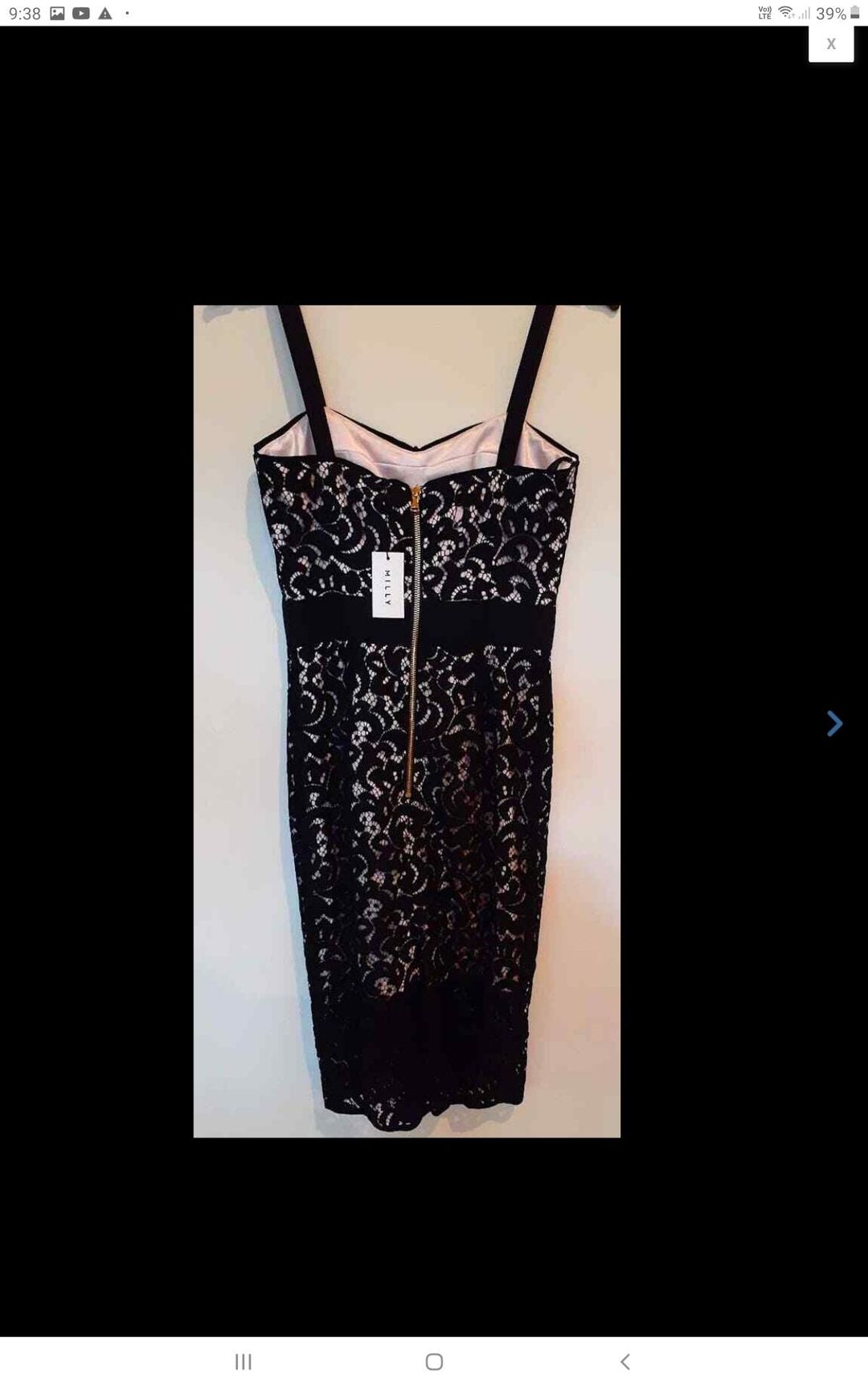 Milly Saks 5th Ave Black Lace Bustier Designer Dress black size 6 Formal for rent on The Volte - main image