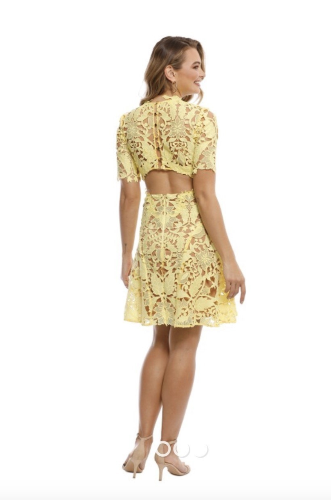 Thurley Dandelion Lace Mini Dress Yellow Size 10 for rent on The Volte - main image