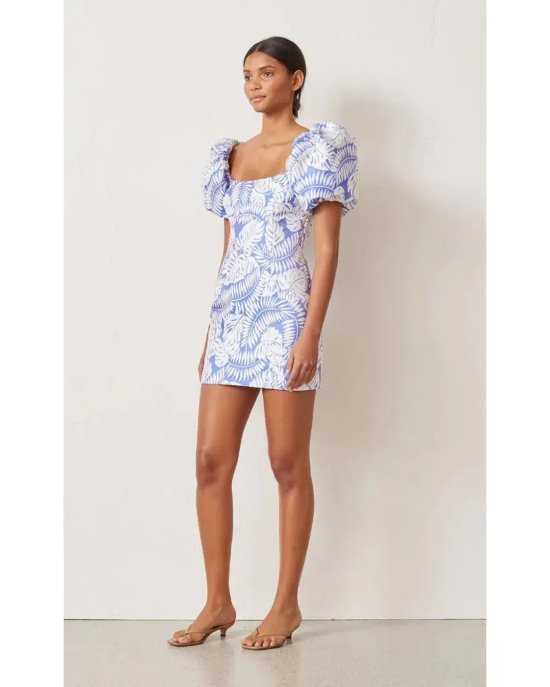 Bec & Bridge Banana Leaf Mini Dress Print Size AU 6 for rent on The Volte - main image