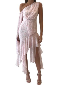 Acler Aurora Draped Pleated Dress Pink Size 8 for rent on The Volte - image 1