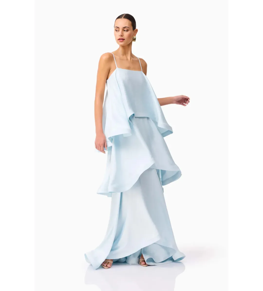 Elliatt Tilly Tiered Maxi Dress in Blue Size S/AU 8 for rent on The Volte - main image