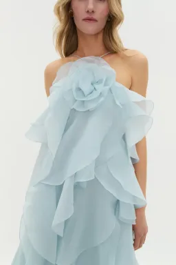 🩵 AJE Pandorea Gown Size 14 - Silver Blue Maxi Dress🩵 for rent on The Volte - image 7