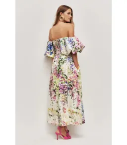 🌿💜 Aje ADINA Midi Dress - Size 10 - Lavandula Colourful Floral Maxi Gown 💜🌿 for rent on The Volte - image 3
