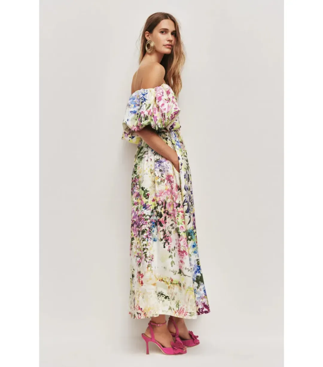 🌿💜 Aje ADINA Midi Dress - Size 10 - Lavandula Colourful Floral Maxi Gown 💜🌿 for rent on The Volte - main image