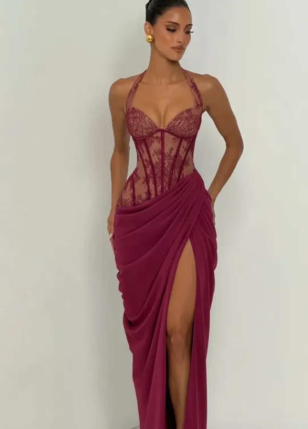 Babyboo Fashion Bonita Maxi dress Mulberry 8 for rent on The Volte - main image