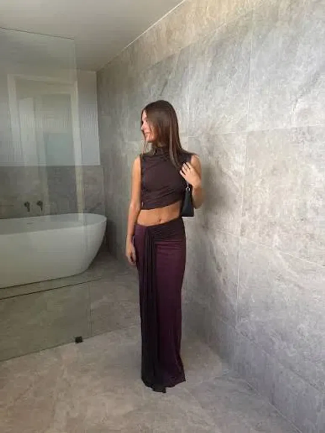 Bec & Bridge Conni Maxi Dress Dark Chocolate Size 12 for rent on The Volte - main image