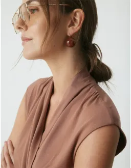Perri Cutten Skyler Wrap Top Large Chestnut for rent on The Volte - image 5