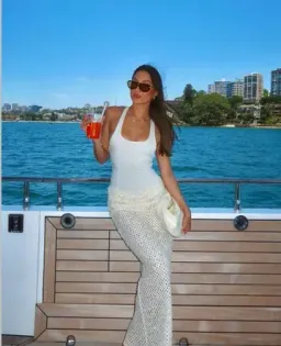 BENNI Ariel Maxi Dress In Ivory Shell Marshmallow | Size AU 8 for rent on The Volte - image 1