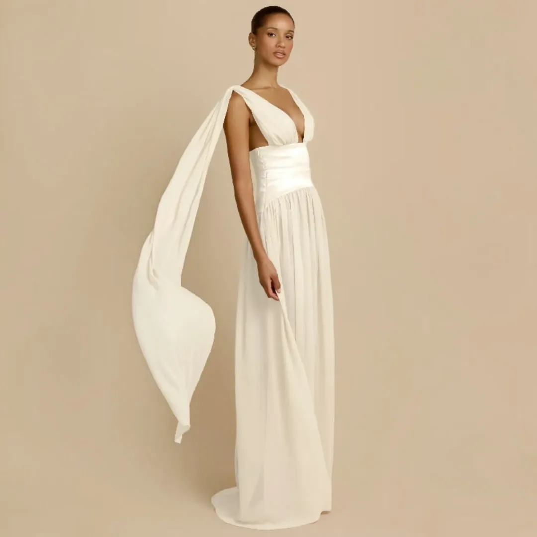 Arcina Ori Ramona Dress In Ivory Size Medium for rent on The Volte - main image