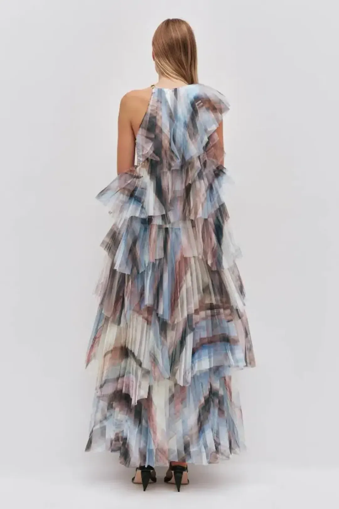 🫧 BRAND NEW AJE Westlyn Gown – Blue Reverie – Size 14 Formal Tiered Maxi Dress🫧 for rent on The Volte - main image