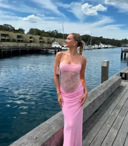 BENNI Gabriel Dress – Pink Sorbet - Size 8  for rent on The Volte - image 2