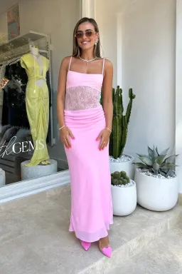 BENNI Gabriel Dress – Pink Sorbet - Size 8  for rent on The Volte - image 1
