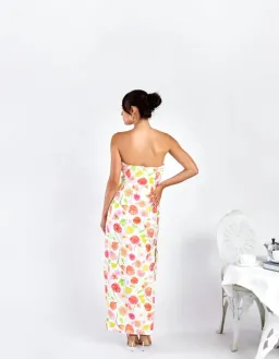 Isabella Longginou • Poppy floral • Strapless pencil dress  • Size 8 for rent on The Volte - image 2