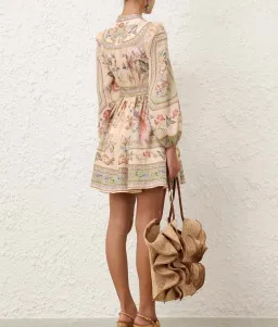 ZIMMERMAN ROSELIGHT PLUNGE MINI DRESS SZ 3 for rent on The Volte - image 2