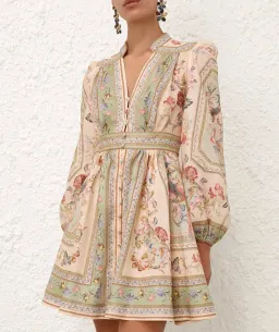 ZIMMERMAN ROSELIGHT PLUNGE MINI DRESS SZ 3 for rent on The Volte - image 1