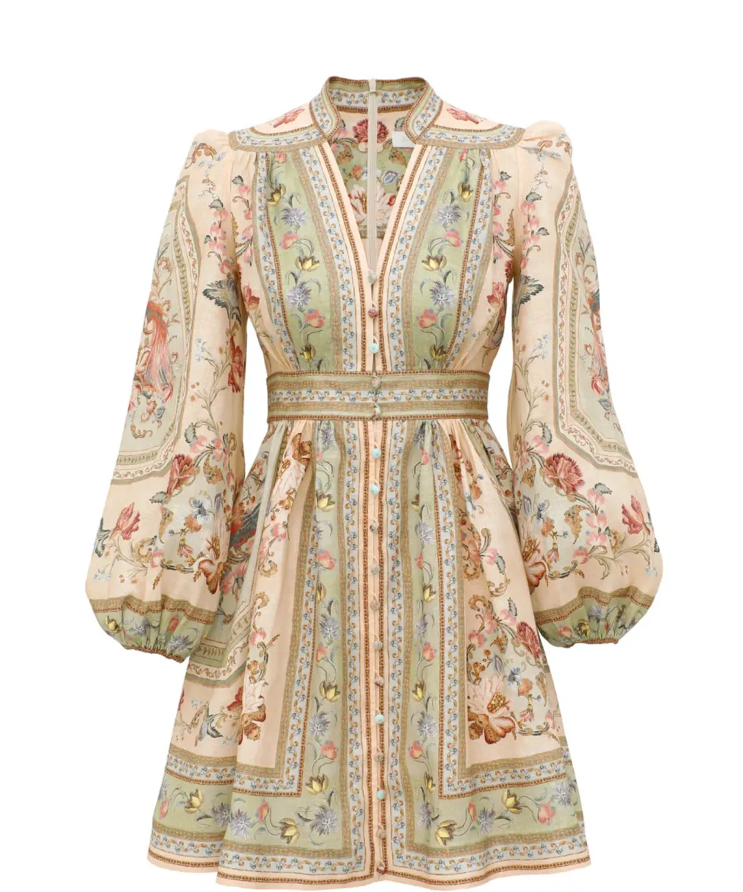 ZIMMERMAN ROSELIGHT PLUNGE MINI DRESS SZ 3 for rent on The Volte - main image