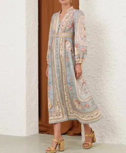 ZIMMERMANN ROSELIGHT PLUNGE MIDI DRESS SZ 3 for rent on The Volte - image 3
