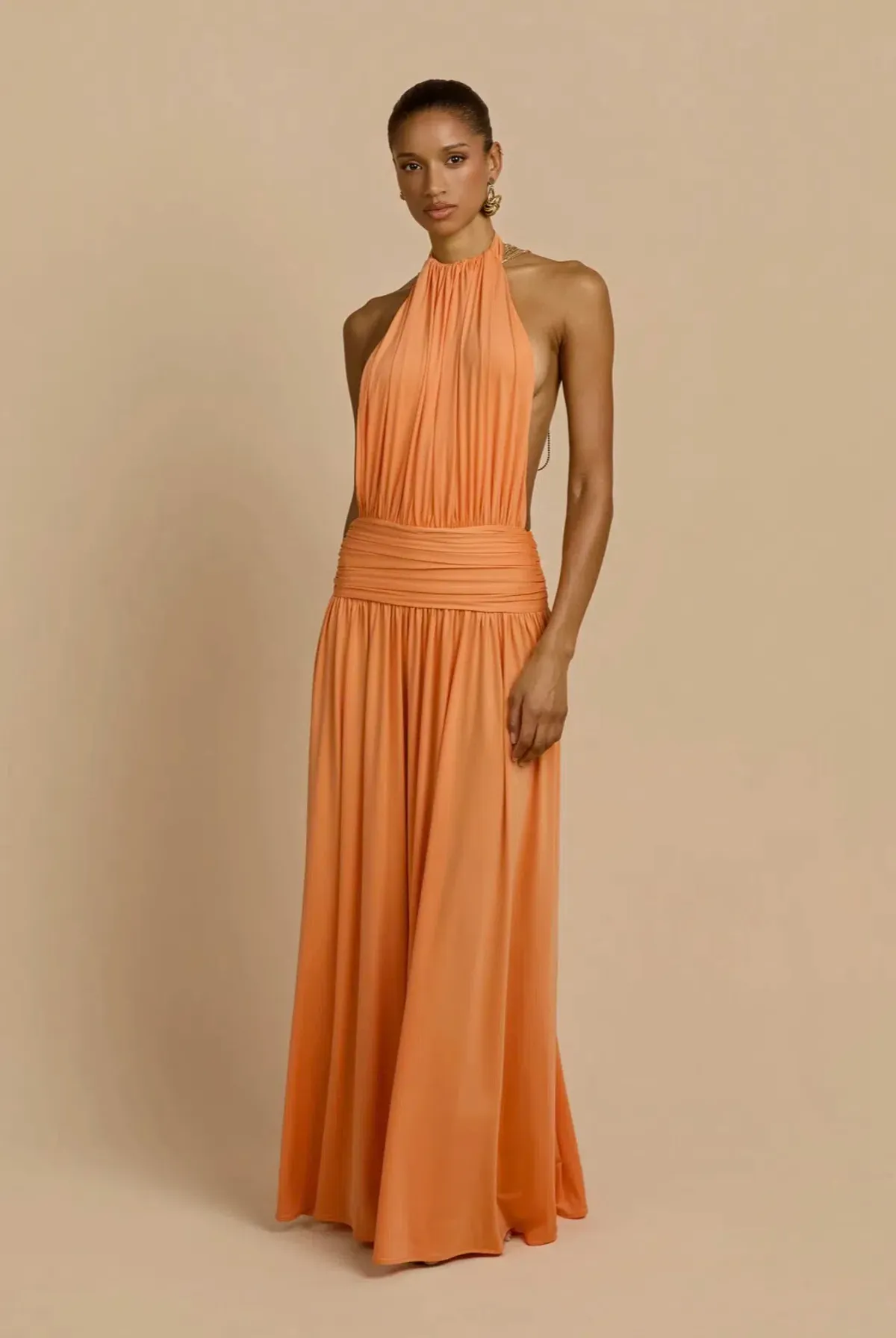 Arcina Ori SANTINA DRESS TANGERINE Size Small for rent on The Volte - main image