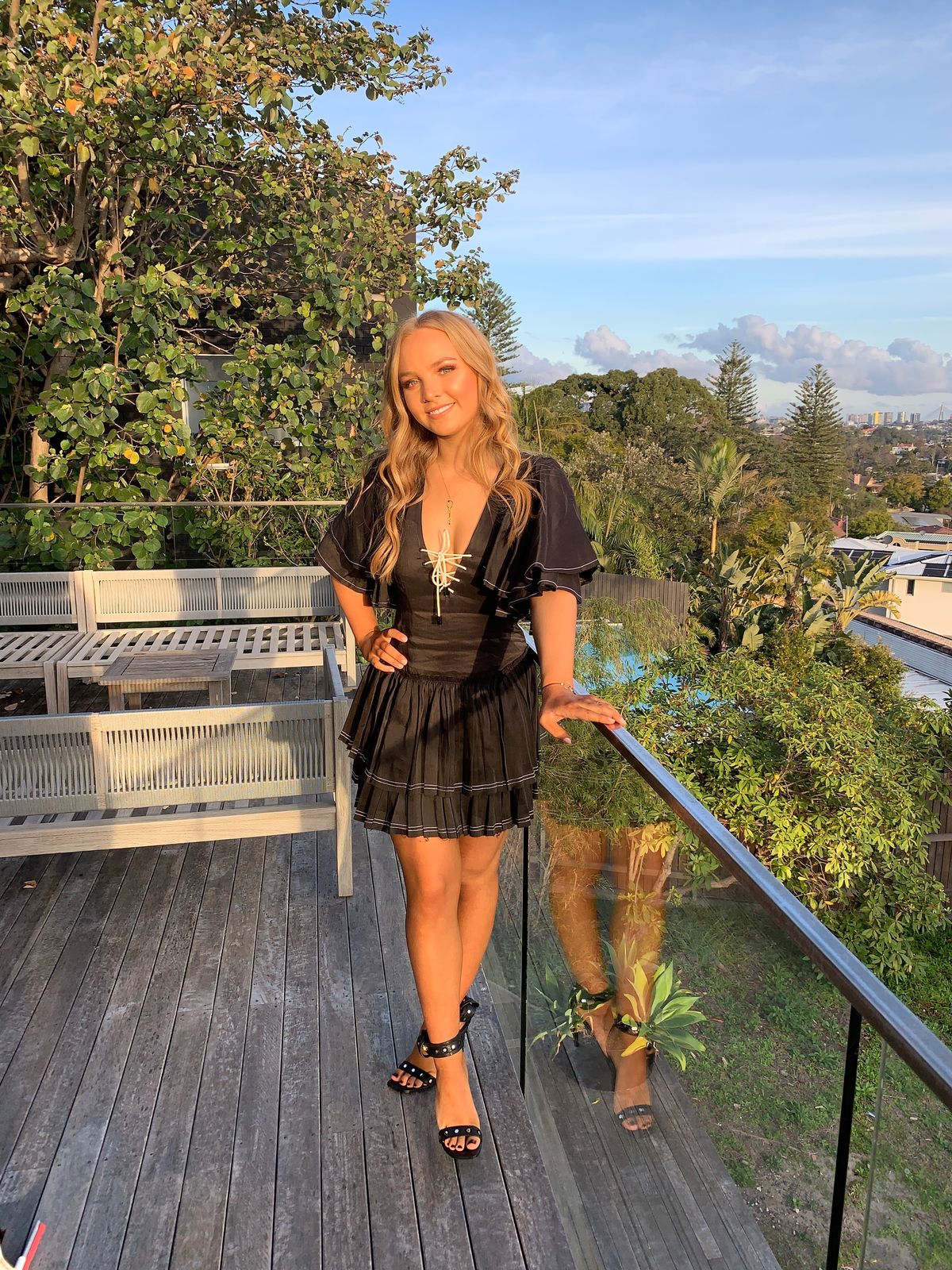 Aje Los Lunas Mini Dress Black Size 8 for rent on The Volte - main image