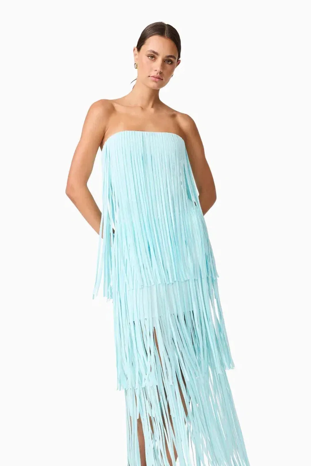 Elliatt Alya Tiered Maxi Dress in Blue size 8 for rent on The Volte - main image