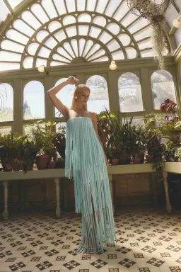 Elliatt Alya Tiered Maxi Dress in Blue size 8 for rent on The Volte - image 6