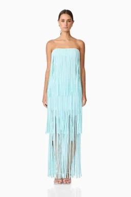 Elliatt Alya Tiered Maxi Dress in Blue size 8 for rent on The Volte - image 1
