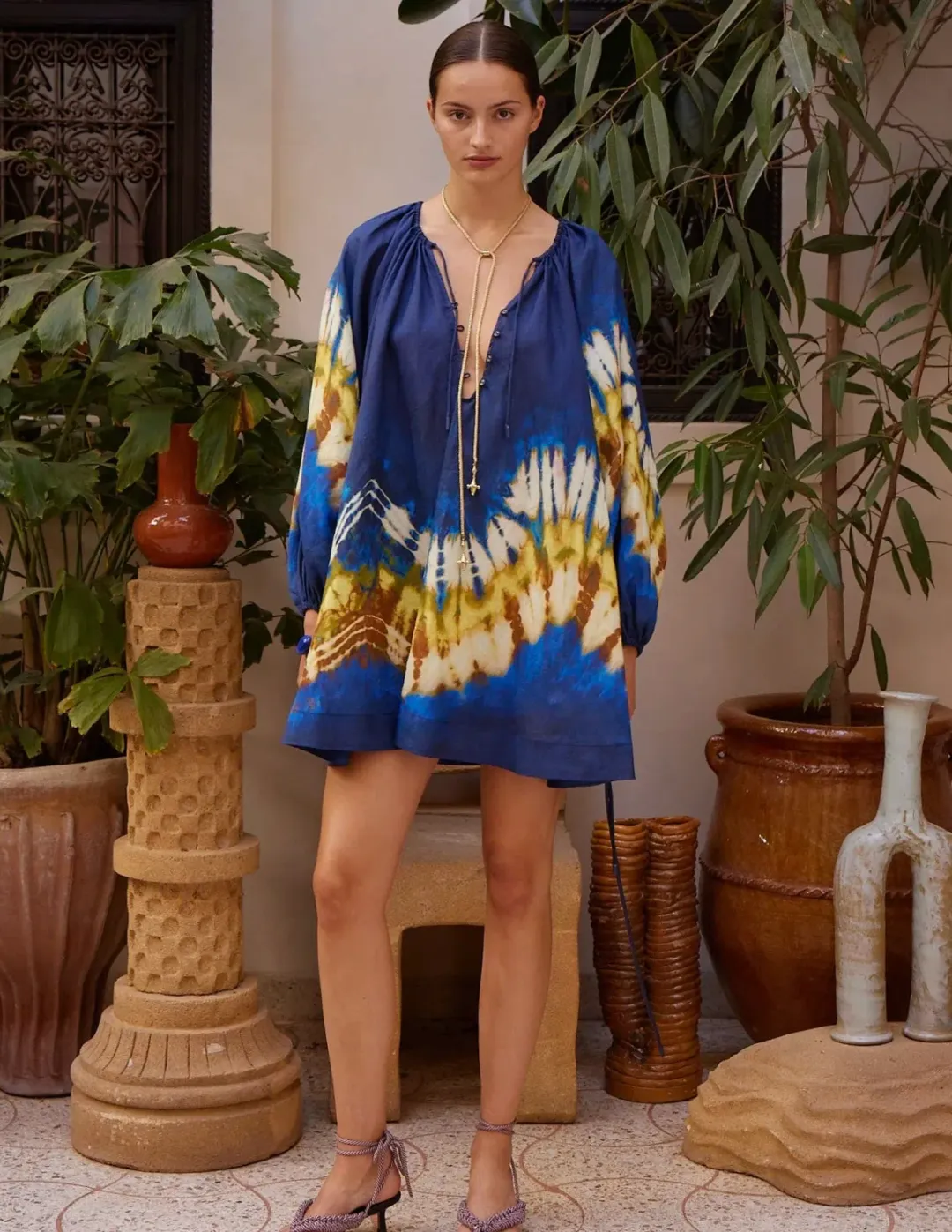 ALEMAIS MARTINE PRINTED RAMIE MINI DRESS SZ 12 for rent on The Volte - main image