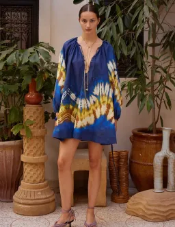ALEMAIS MARTINE PRINTED RAMIE MINI DRESS SZ 12 for rent on The Volte - image 2