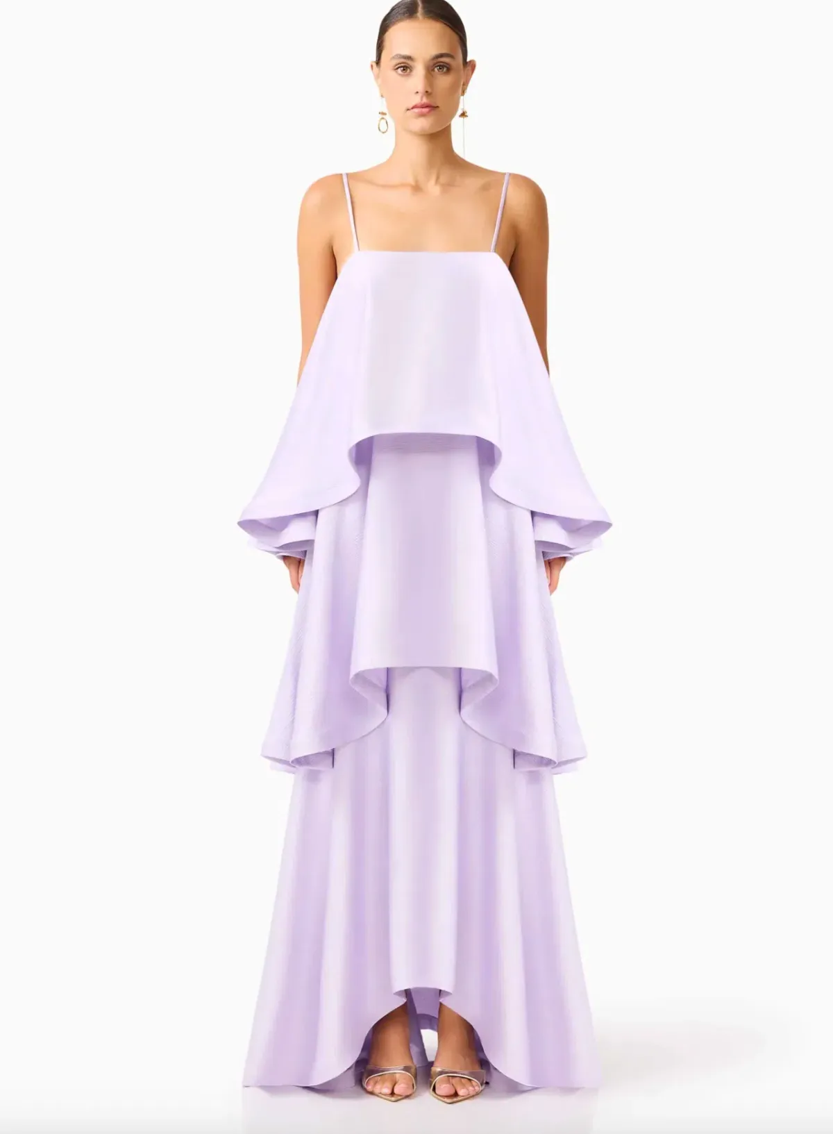 Elliatt Tilly Tiered Maxi Dress in Purple sz 12 for rent on The Volte - main image