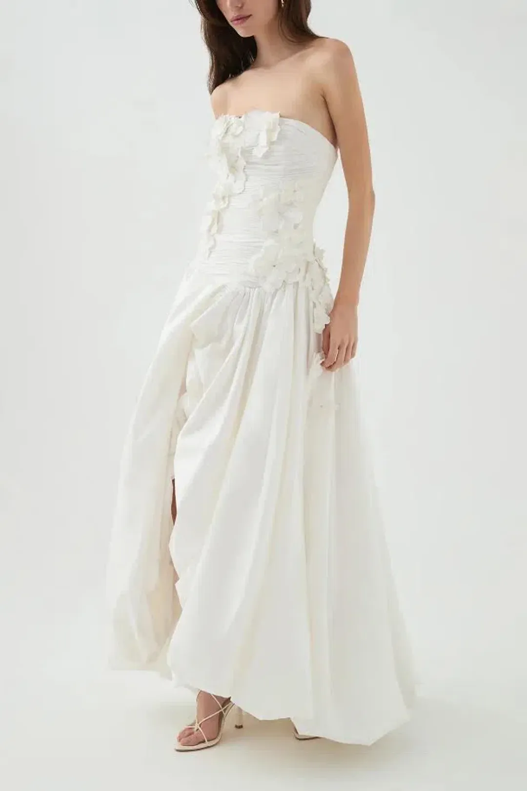 🤍  NEW AJE Splendour Flower Gown – White – Size 14 AU Garden Maxi Dress 🤍  for rent on The Volte - main image