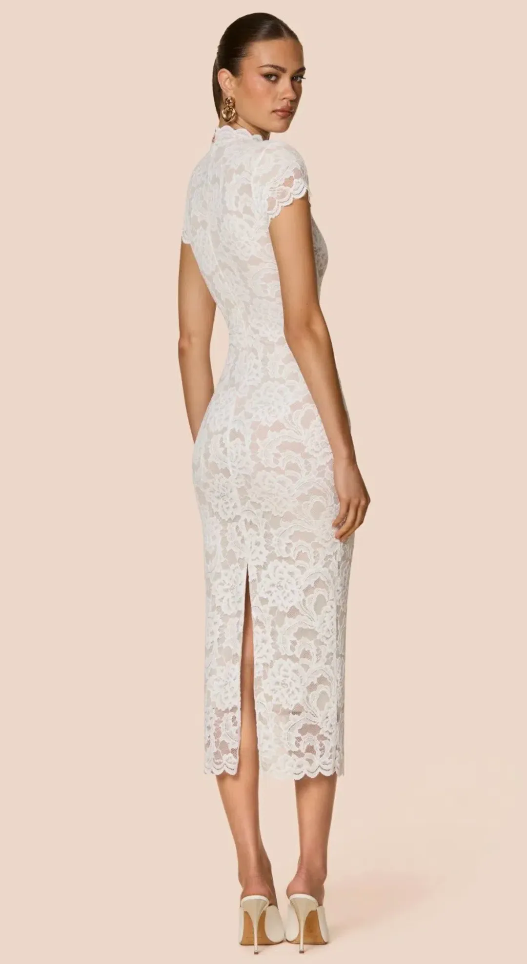 NOOKIE Alessia Midi in White Lace Size XS (AU 6) for rent on The Volte - main image