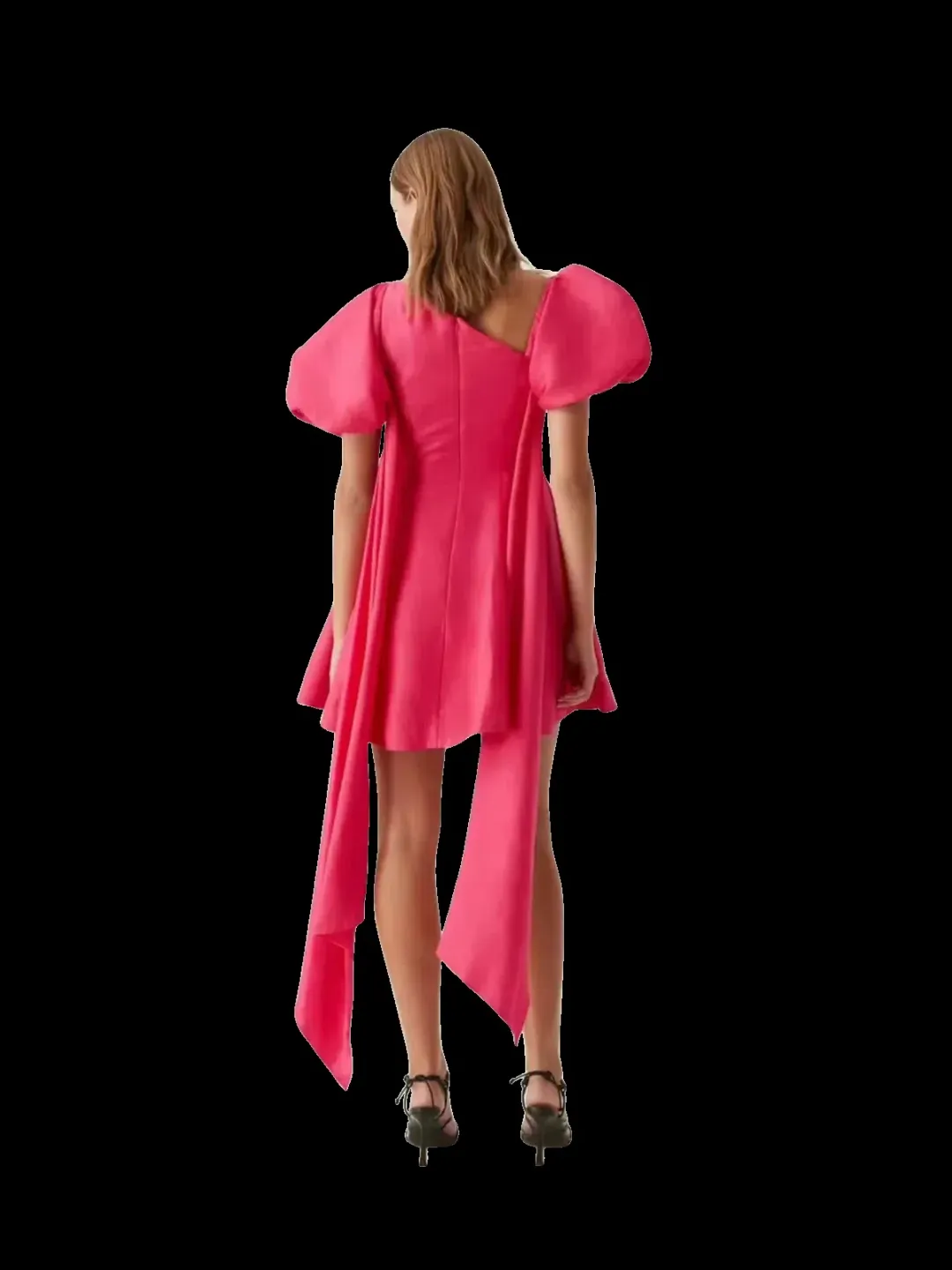 Aje Arista Tulip Sleeve Mini Dress Bougainvillea Red Size 6 for rent on The Volte - main image