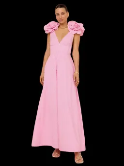 Aston Studio Eliza Maxi Dress Fuschia Fine Stripe Pink Size 8 for rent on The Volte - image 1