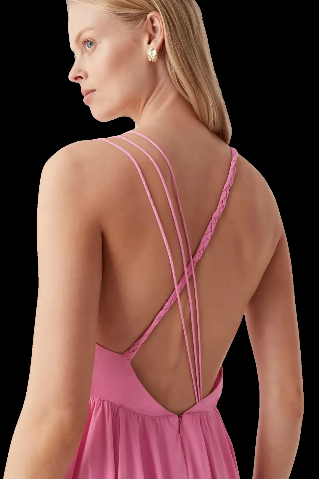 Aje Vellum Maxi Dress Pink Size 12 for rent on The Volte - main image