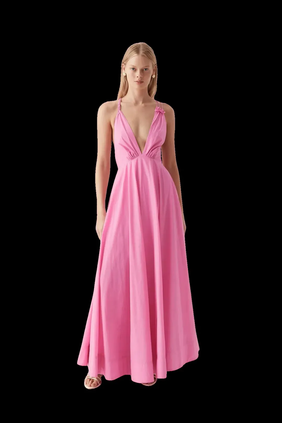 Aje Vellum Maxi Dress Pink Size 12 for rent on The Volte - main image