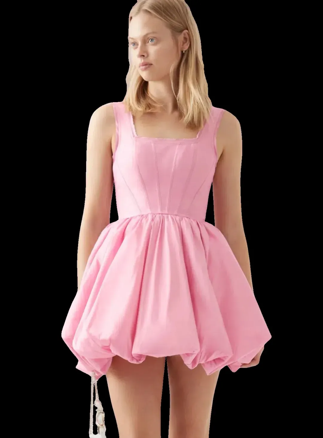 Aje Suzette Bubble Mini Dress Pink Size 8 for rent on The Volte - main image