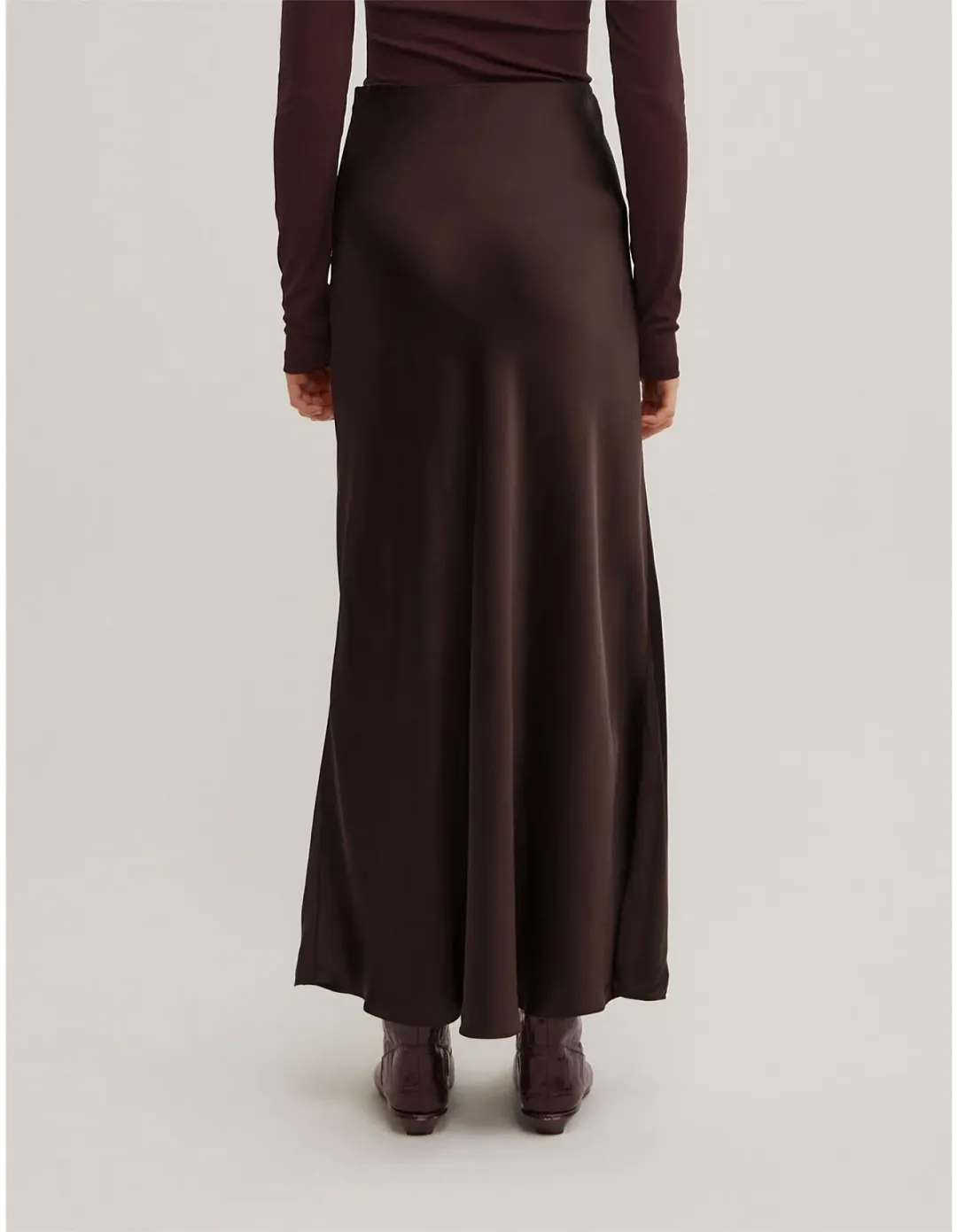 Witchery Bias Slip Skirt Size 14 AU Espresso for rent on The Volte - main image