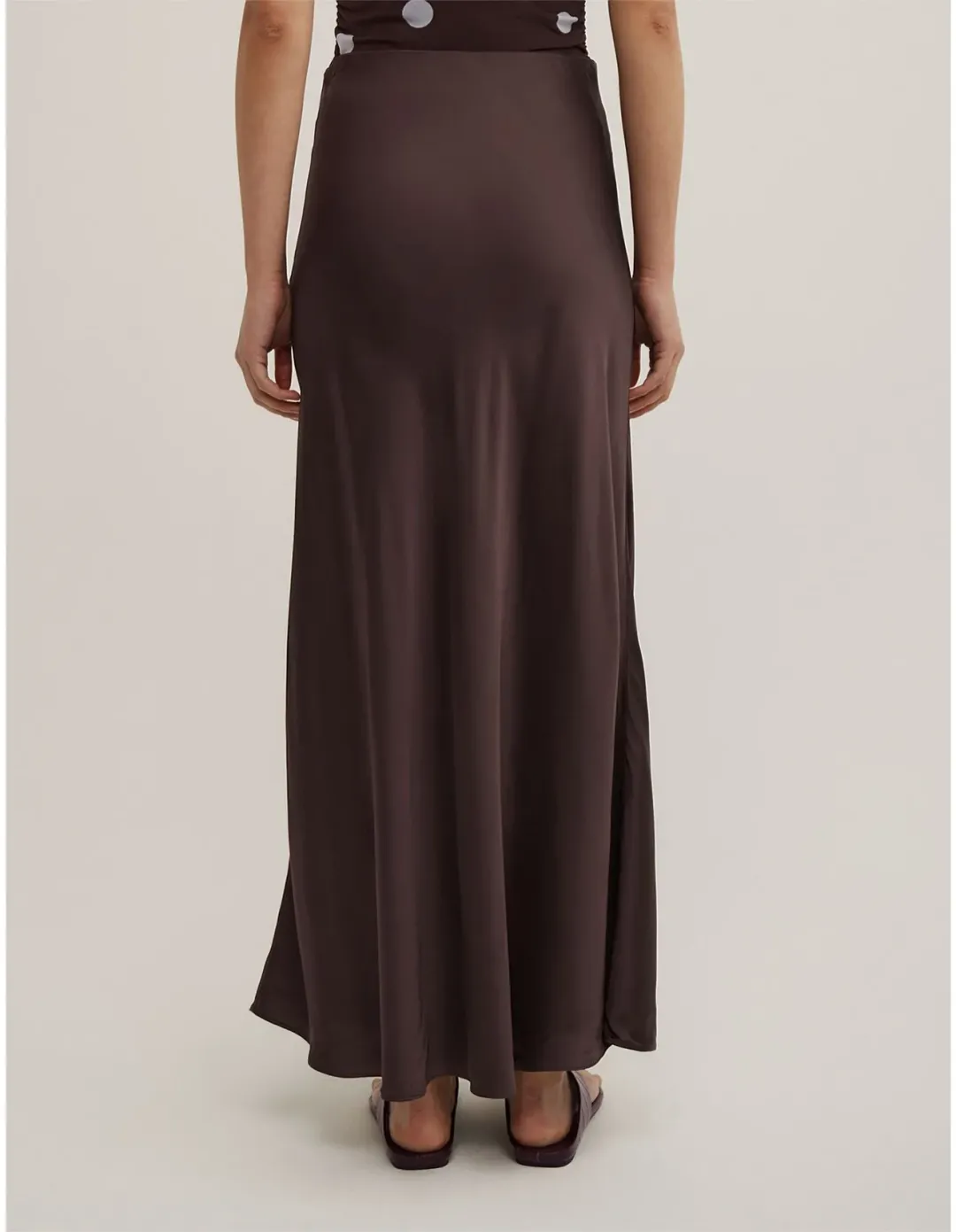 Witchery Bias Slip Skirt Size 14 AU Espresso for rent on The Volte - main image