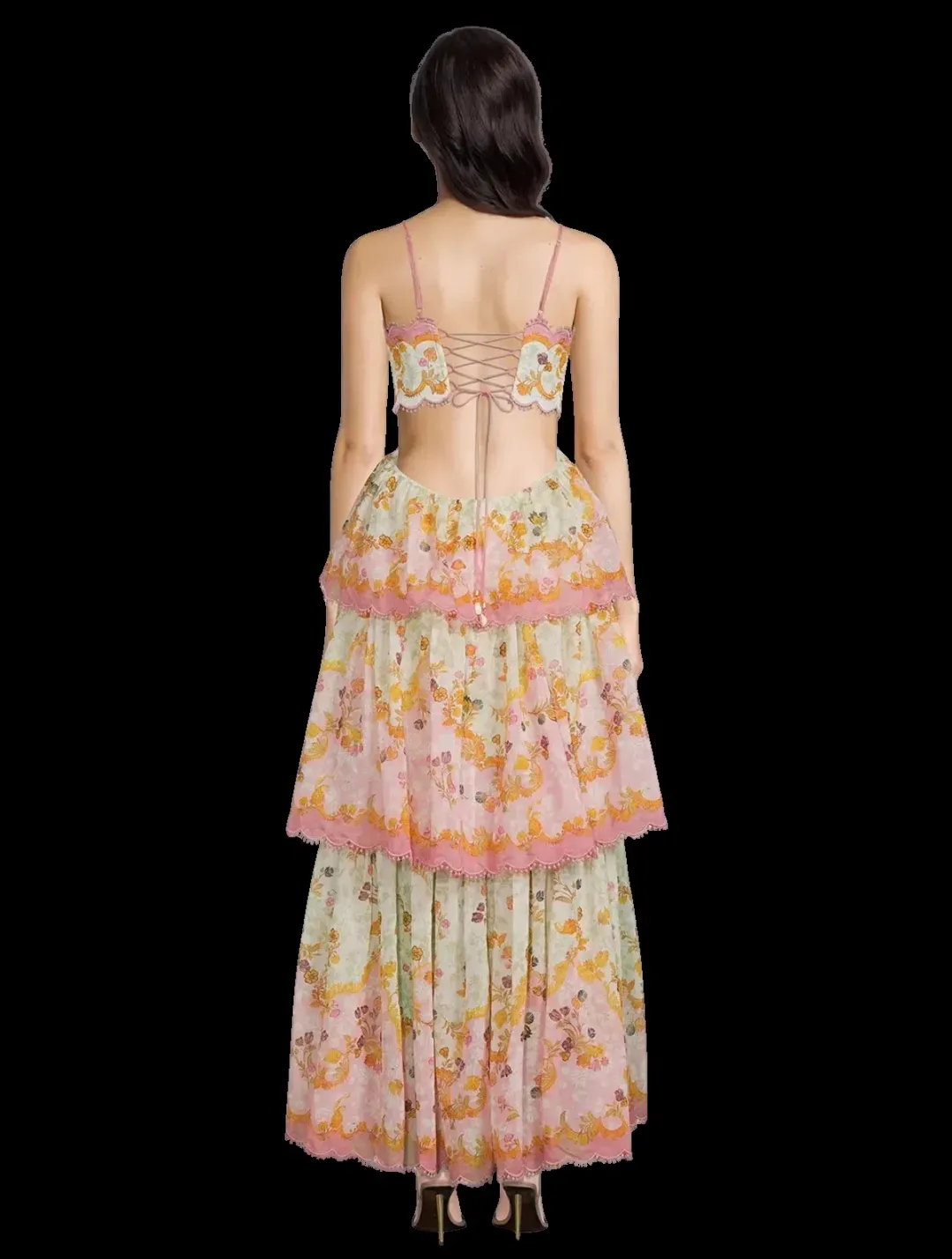 Zimmermann Laurel Frill Gown Maxi Dress Multi Size 0 / AU 8 for rent on The Volte - main image