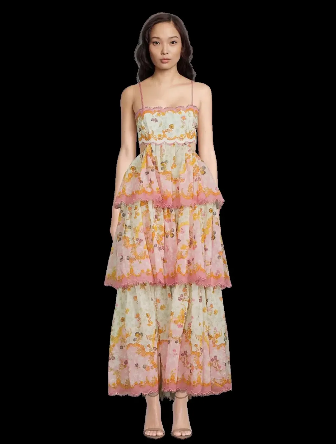 Zimmermann Laurel Frill Gown Maxi Dress Multi Size 0 / AU 8 for rent on The Volte - main image