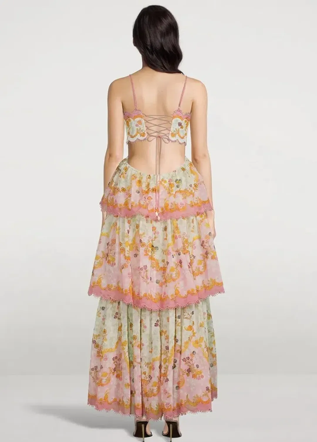 Zimmermann Laurel Frill Gown Maxi Dress Multi Size 0 / AU 8 for rent on The Volte - main image