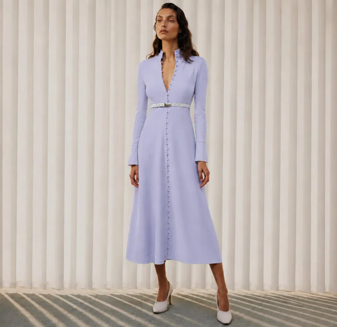 Scanlan Theodore Button Down Polo Dress in Lilac Size M for rent on The Volte - main image
