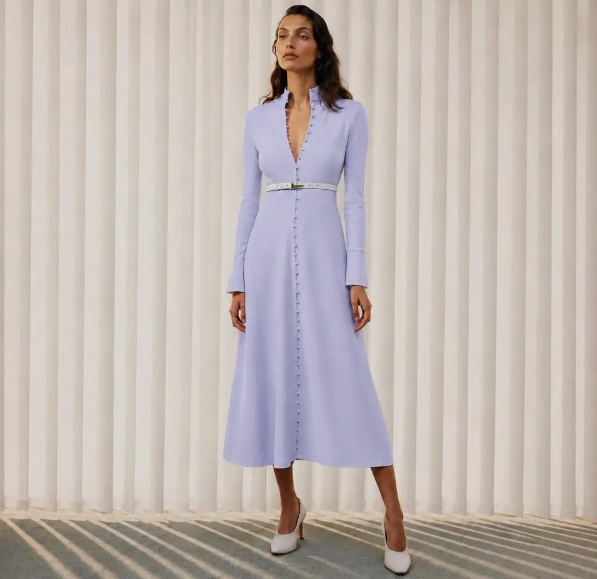Scanlan Theodore Button Down Polo Dress in Lilac Size M for rent on The Volte - main image