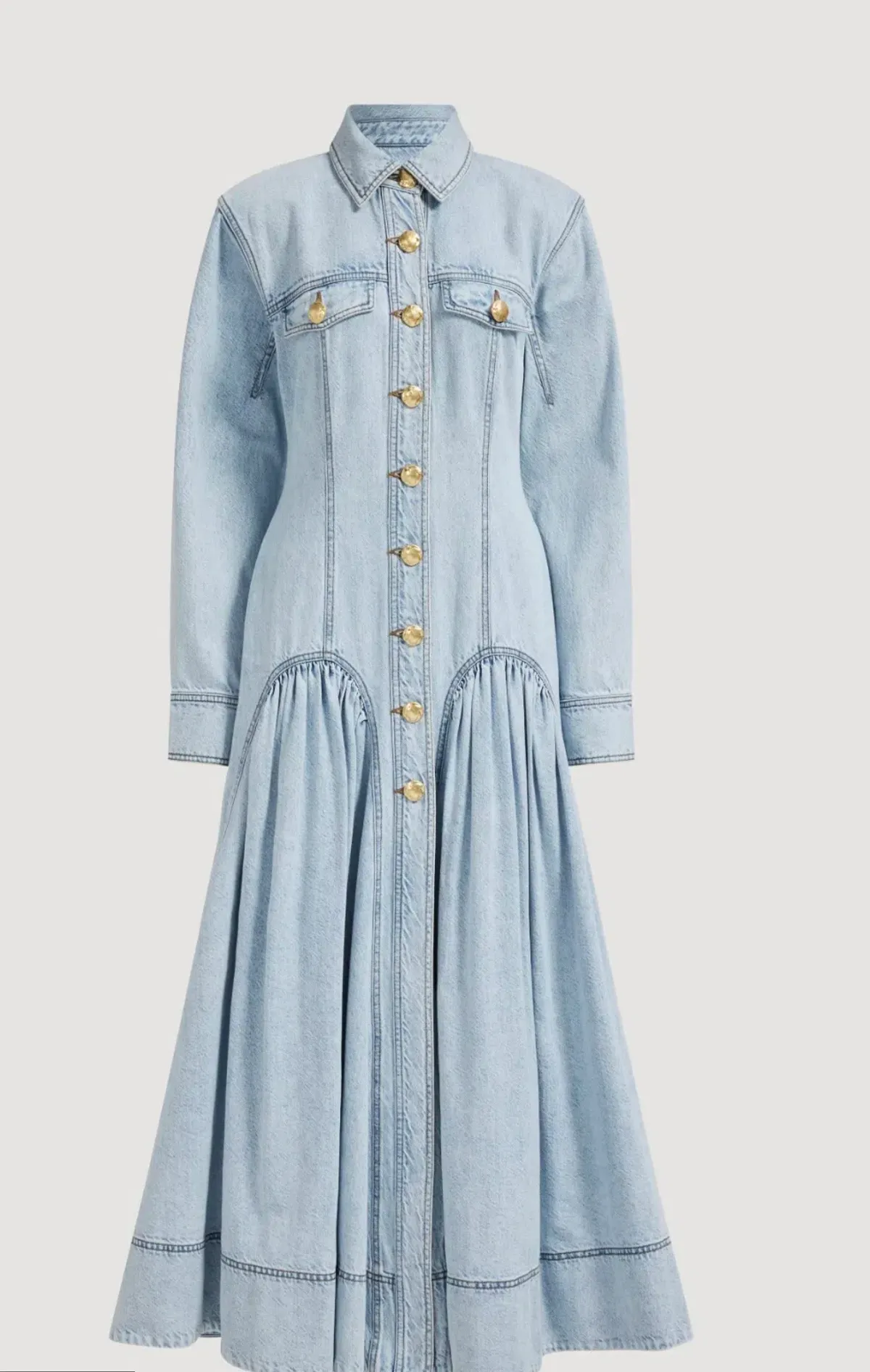 Aje NOA DENIM MAXI DRESS for rent on The Volte - main image