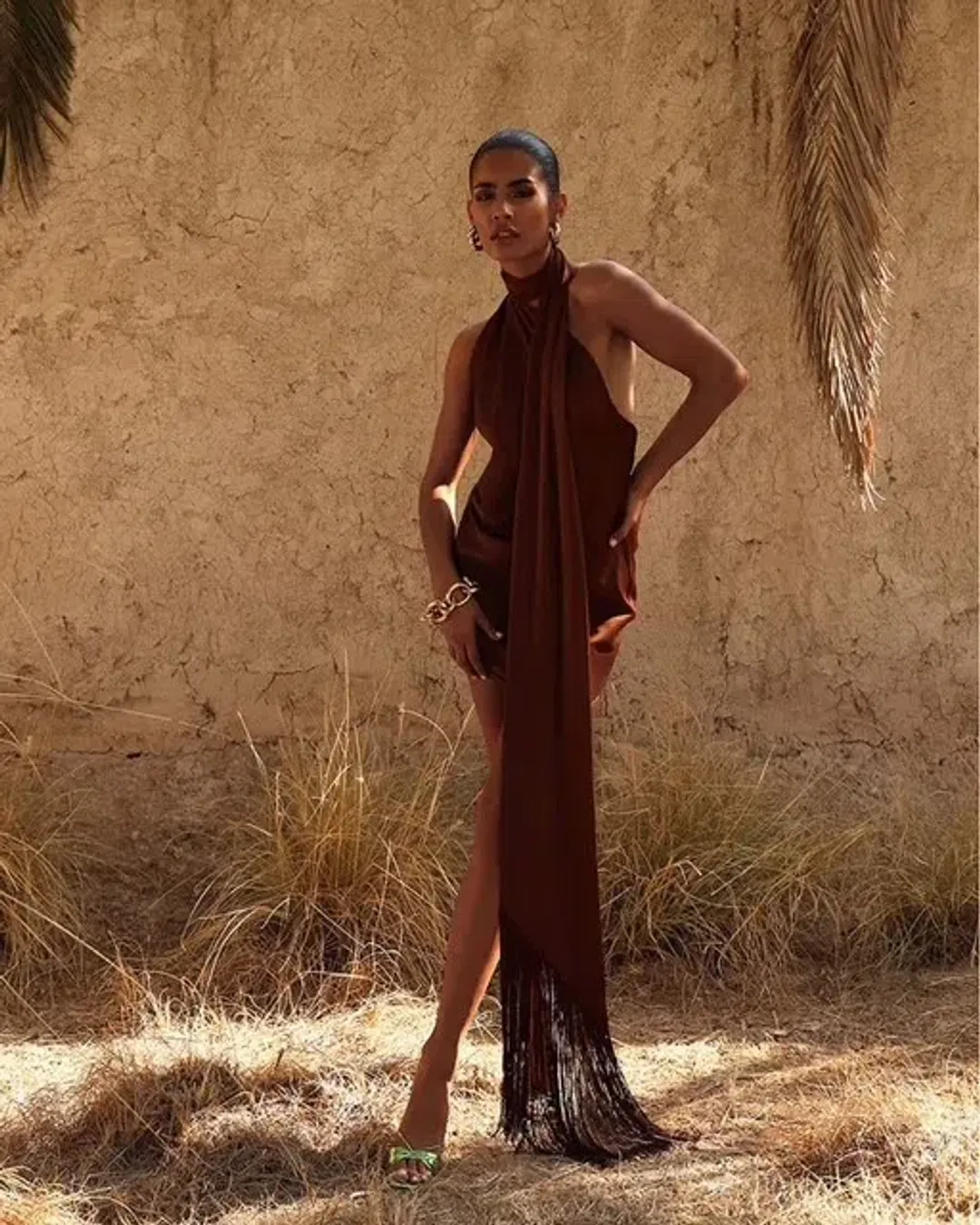 Rat & Boa Serafina Mini dress in cocoa size M for rent on The Volte - main image