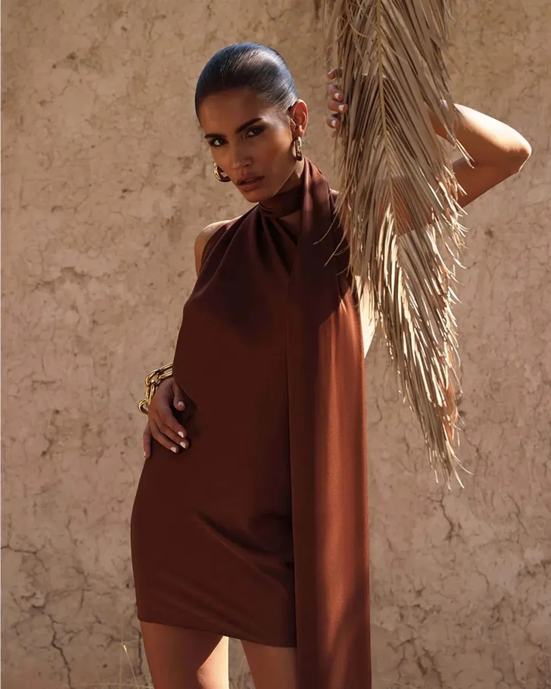 Rat & Boa Serafina Mini dress in cocoa size M for rent on The Volte - main image