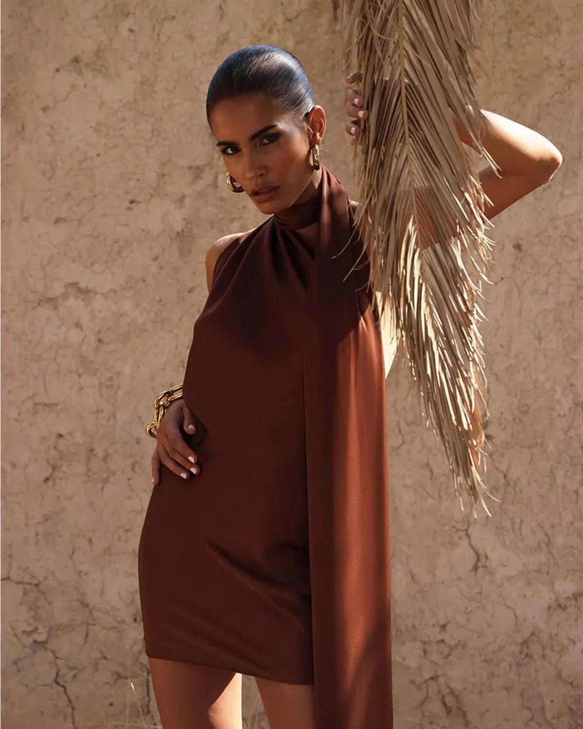 Rat & Boa Serafina Mini dress in cocoa size M for rent on The Volte - main image