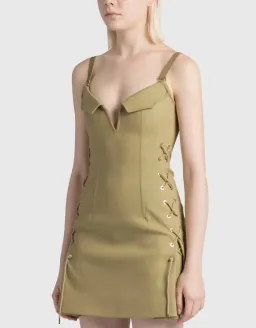 Dion Lee Laced Bonded Mini Dress in Sahara Size 8 for rent on The Volte - image 3