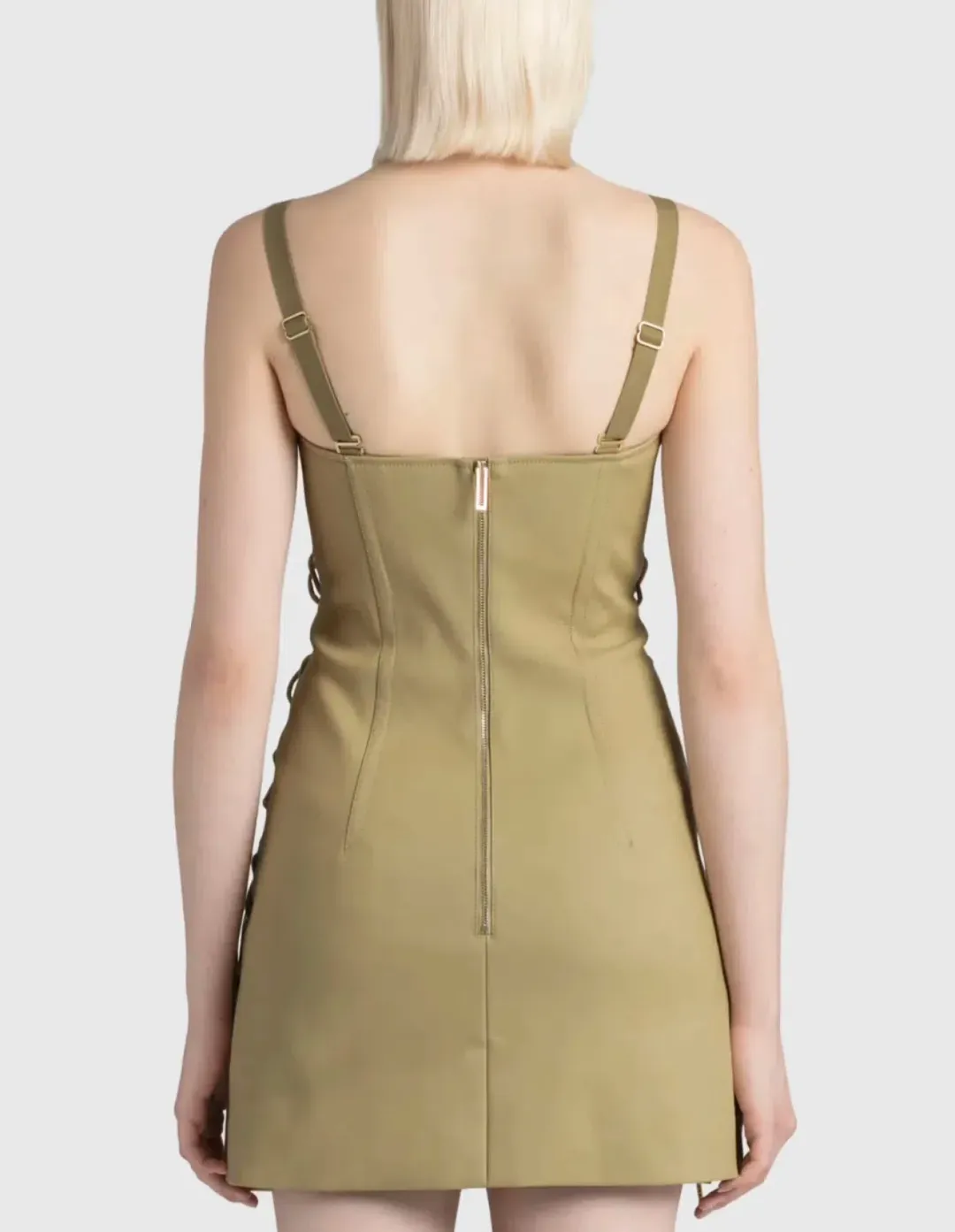 Dion Lee Laced Bonded Mini Dress in Sahara Size 8 for rent on The Volte - main image